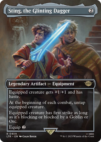 Sting, the Glinting Dagger (Borderless Alternate Art) [The Lord of the Rings: Tales of Middle-Earth]