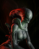 Alien Resin Statue - view 2