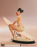 Chun-Li Surf Resin Statue - view 2