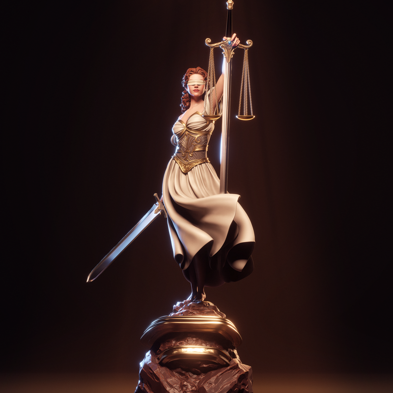 Justice Resin Statue - view 2
