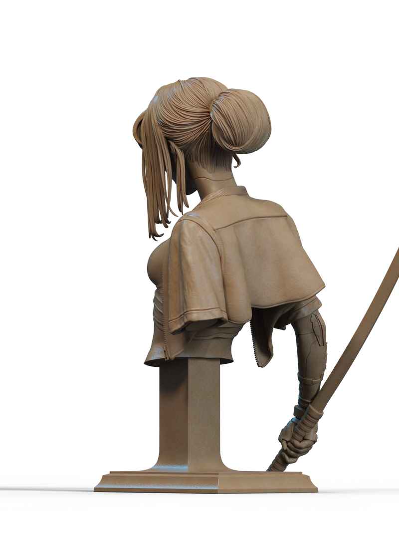 Cyber Samurai Resin Bust - view 3