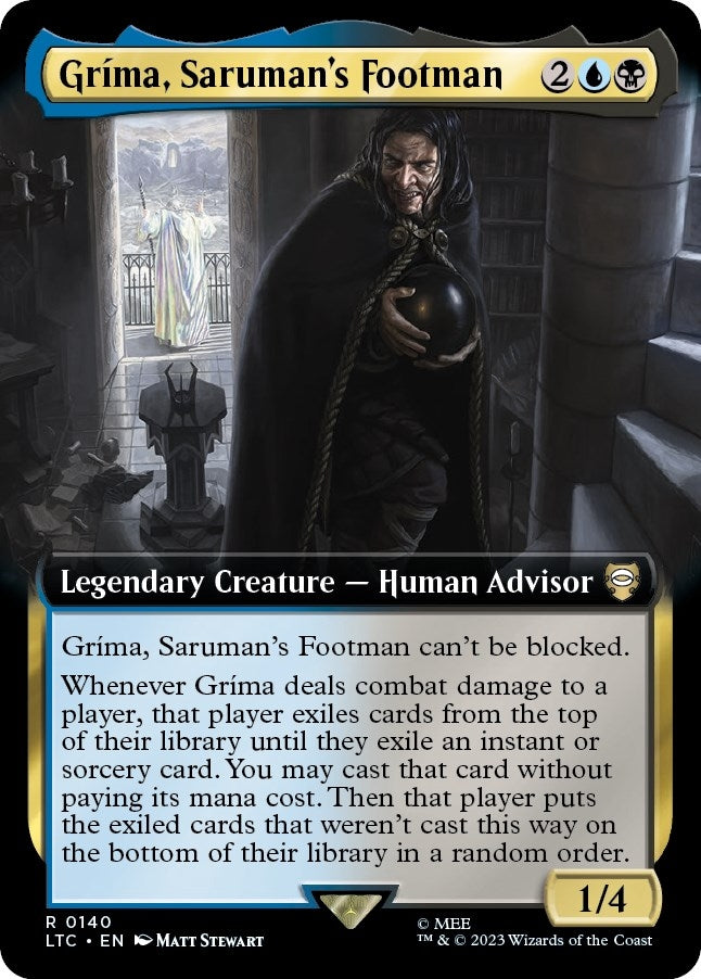 Grima Sarumans Footman Extended Art (140) [LTC]