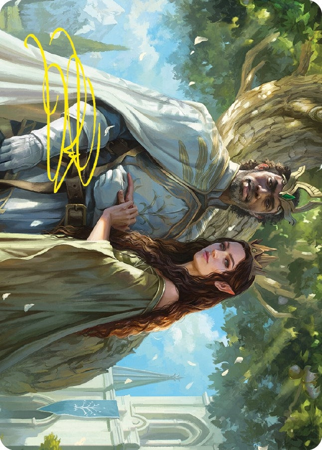 Aragorn and Arwen Wed Art Card Gold Stamped Signature (33) [ASLTR]