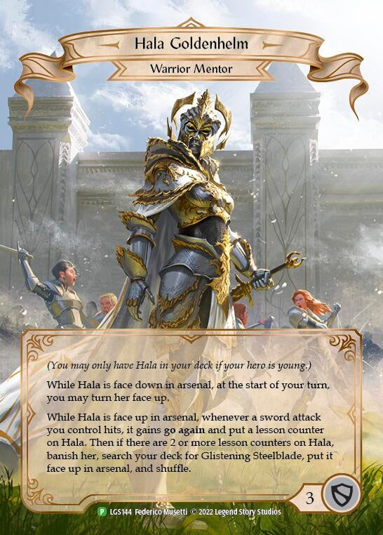 Image for Hala Goldenhelm - LGS144 [Flesh and Blood: Promo Cards]