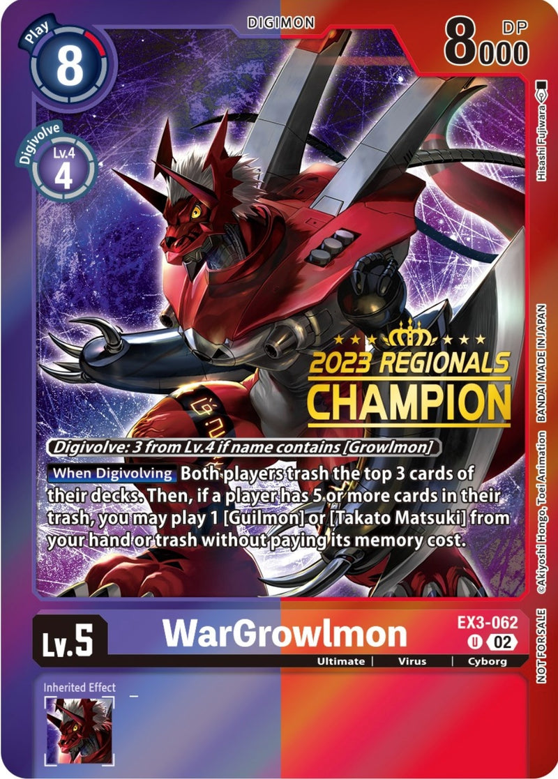 Image for WarGrowlmon (2023 Regionals Champion) [Draconic Roar]