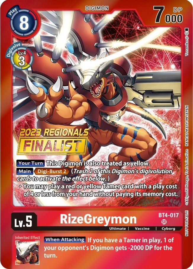 Image for RizeGreymon (2023 Regionals Finalist) [Great Legend]