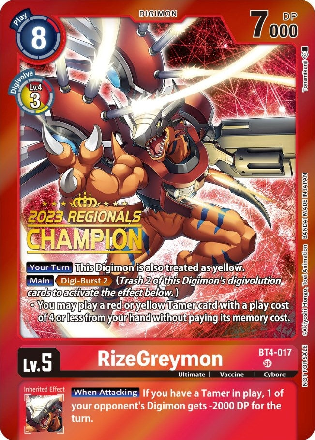 Image for RizeGreymon (2023 Regionals Champion) [Great Legend]