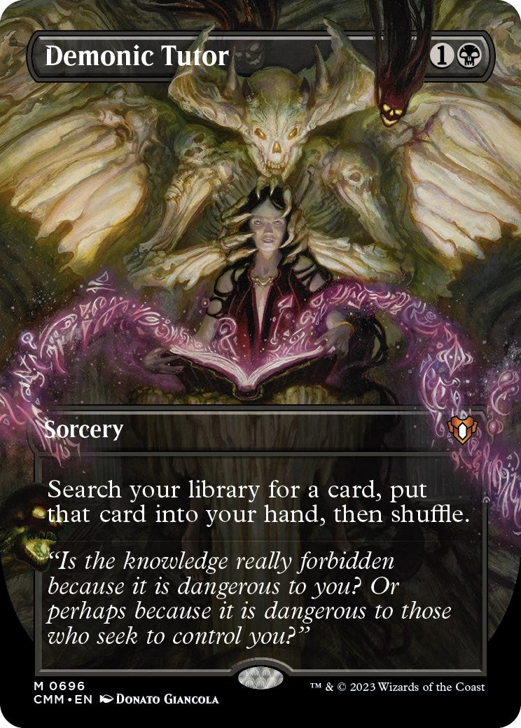 Demonic Tutor Borderless (696) [CMM]
