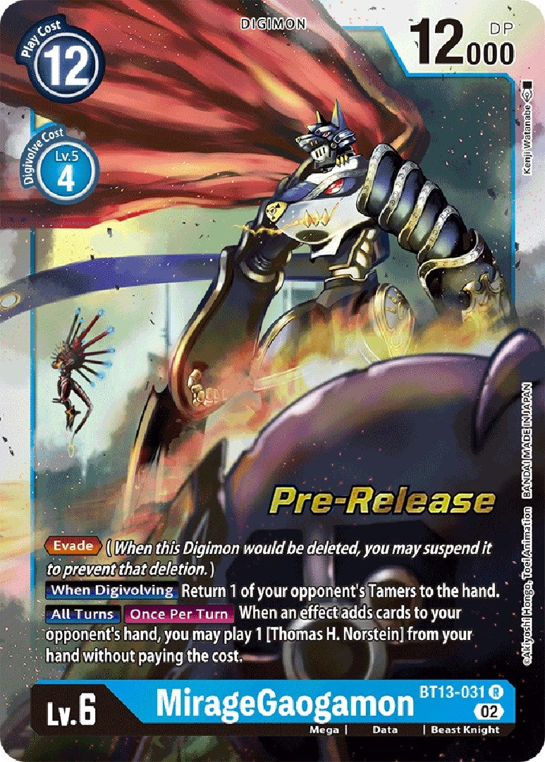 Image for MirageGaogamon [Versus Royal Knights Pre-Release Cards]