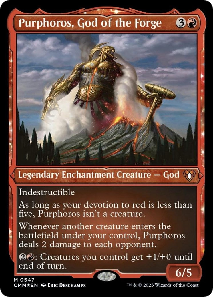 Purphoros God of the Forge Foil Etched (547) [CMM]
