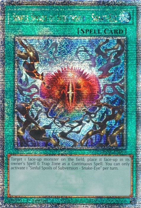 Sinful Spoils of Subversion Snake Eye Quarter Century Secret Rare (DUNE-EN060) [DUNE]
