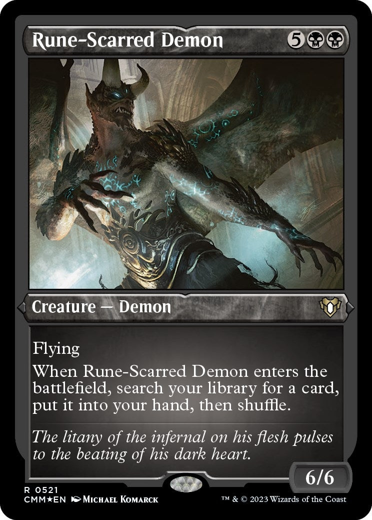 Rune Scarred Demon Foil Etched (521) [CMM]
