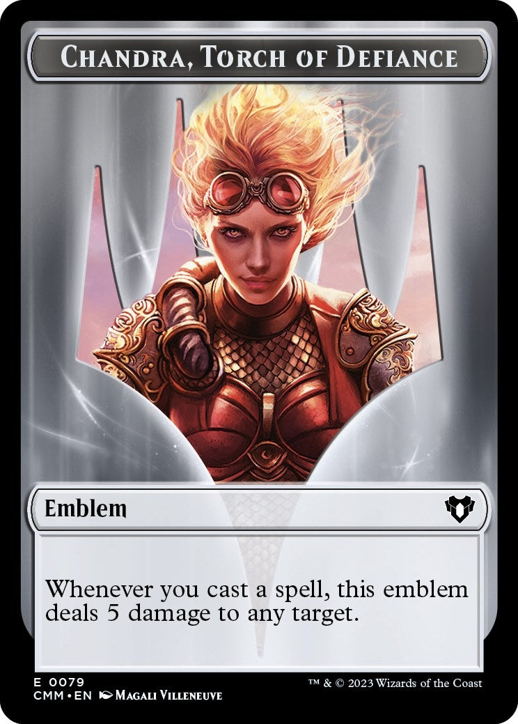 Emblem Chandra Torch of Defiance Wizard Double Sided Token (79 // 71) [CMM]
