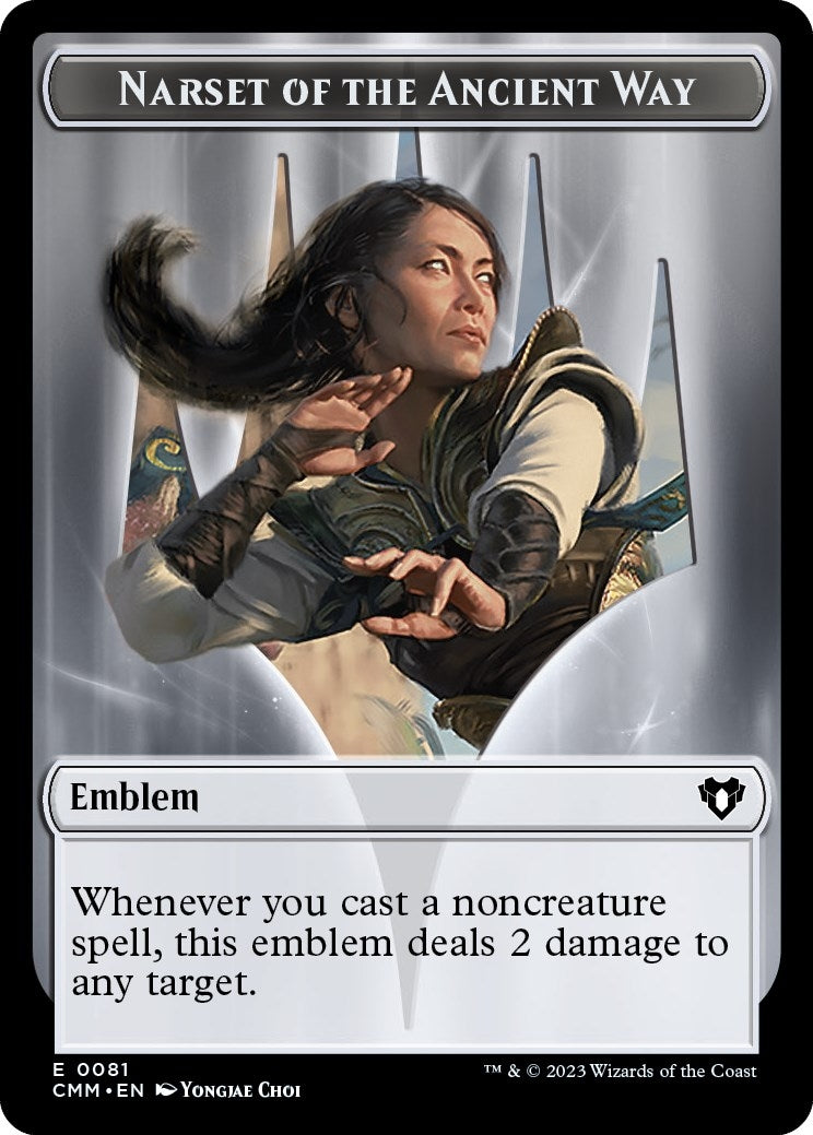 Emblem Narset of the Ancient Way Wizard Double Sided Token (81 // 71) [CMM]