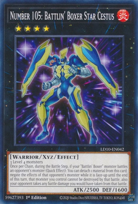Number 105 Battlin Boxer Star Cestus (LD10-EN042) [LD10]