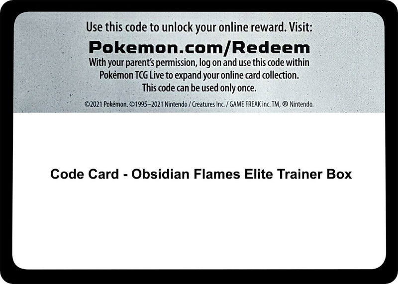 Code Card Obsidian Flames Elite Trainer Box [OBF]