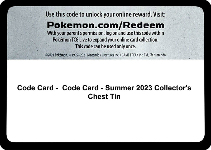 Code Card Summer 2023 Collectors Chest Tin [SWSH05]