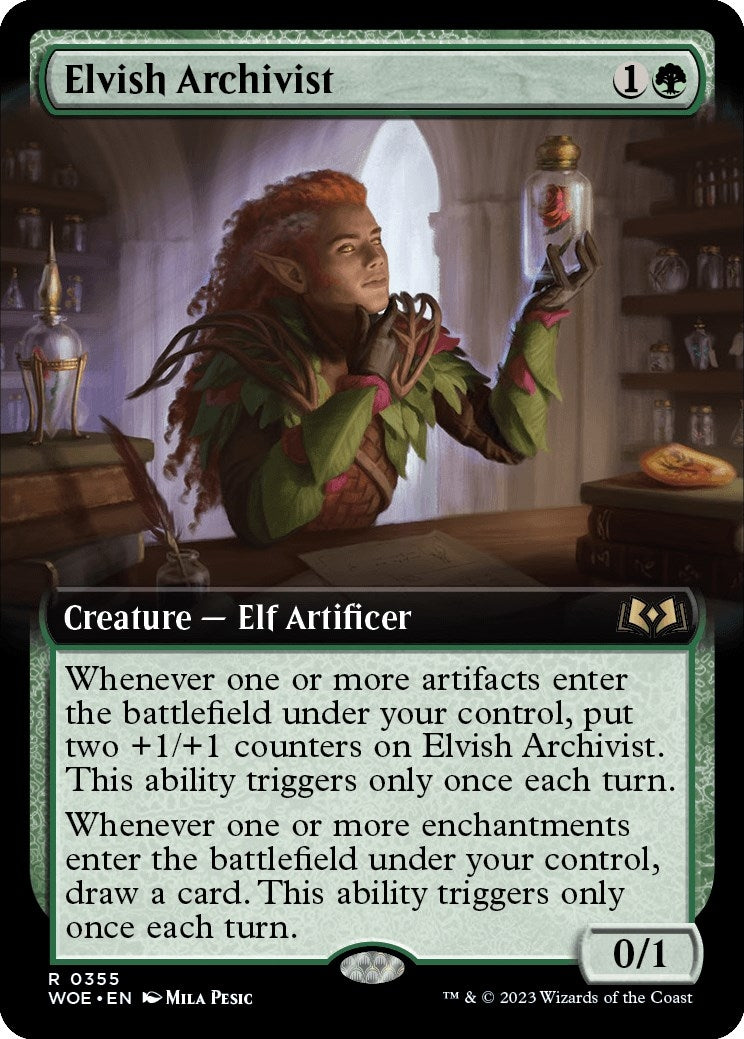 Elvish Archivist Extended Art (355) [WOE]