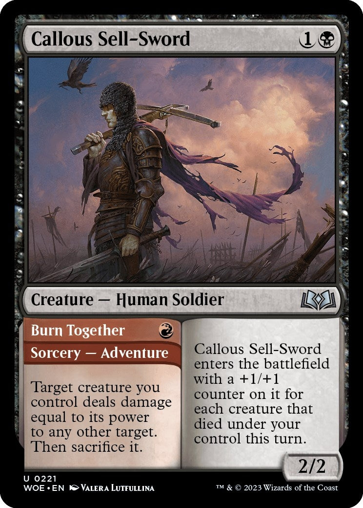 Callous Sell-Sword // Burn Together [Wilds of Eldraine]