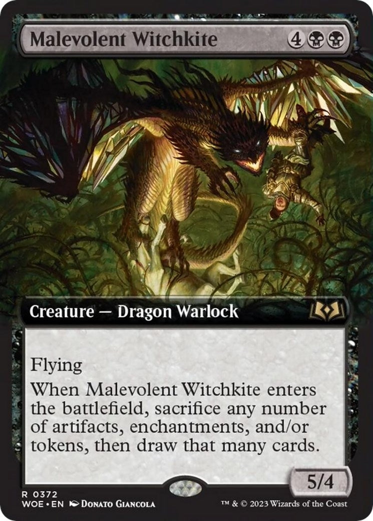 Malevolent Witchkite (Extended Art) [Wilds of Eldraine]