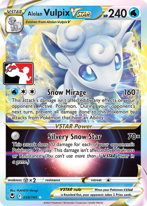 Alolan Vulpix VSTAR (034/195) (Prize Pack Series Cards)