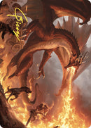 Realm Scorcher Hellkite Art Card Gold Stamped Signature (19) [ASWOE]