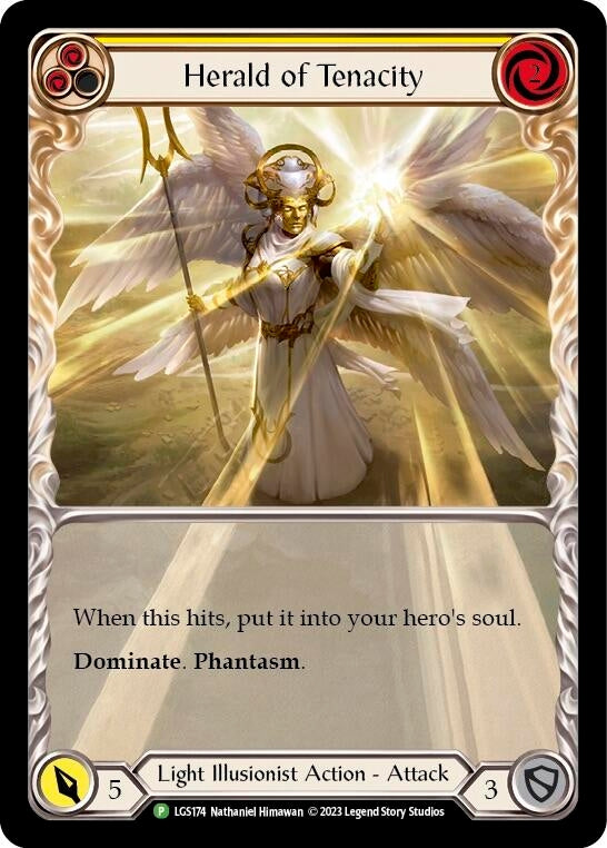Image for Herald of Tenacity (Yellow) - LGS174 [Flesh and Blood: Promo Cards]