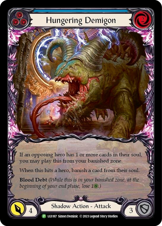 Image for Hungering Demigon (Blue) - LGS167 [Flesh and Blood: Promo Cards]