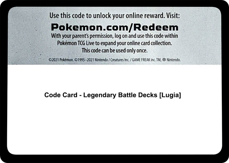 Code Card Legendary Battle Decks Lugia [SM02]