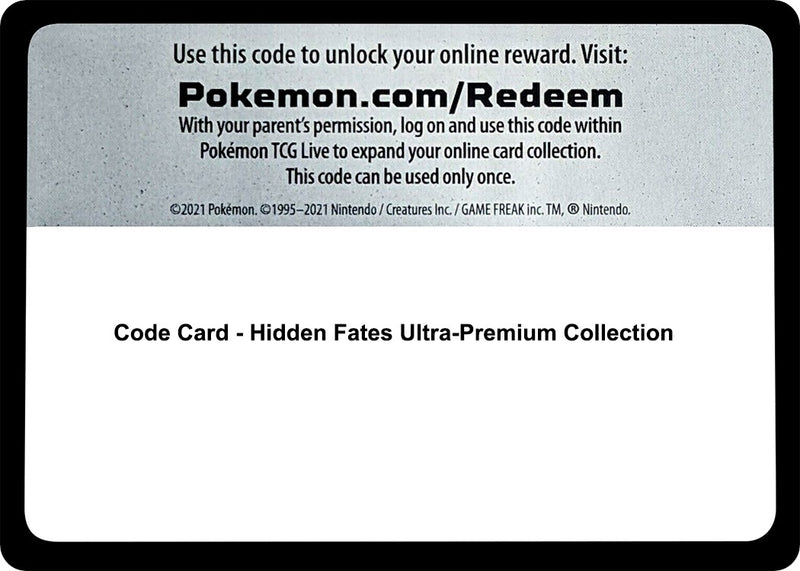 Code Card Hidden Fates Ultra Premium Collection [HIF]