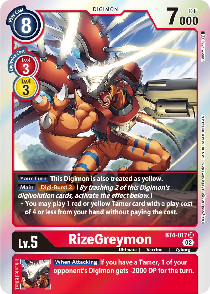 Image for RizeGreymon - BT4-017 (Resurgence Booster Reprint) [Resurgence Booster]