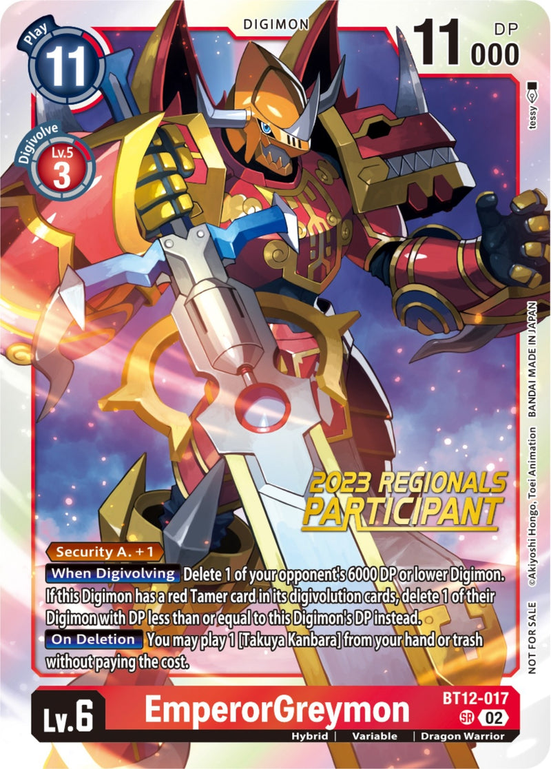 Image for EmperorGreymon (2023 Regionals Participant) [Across Time]