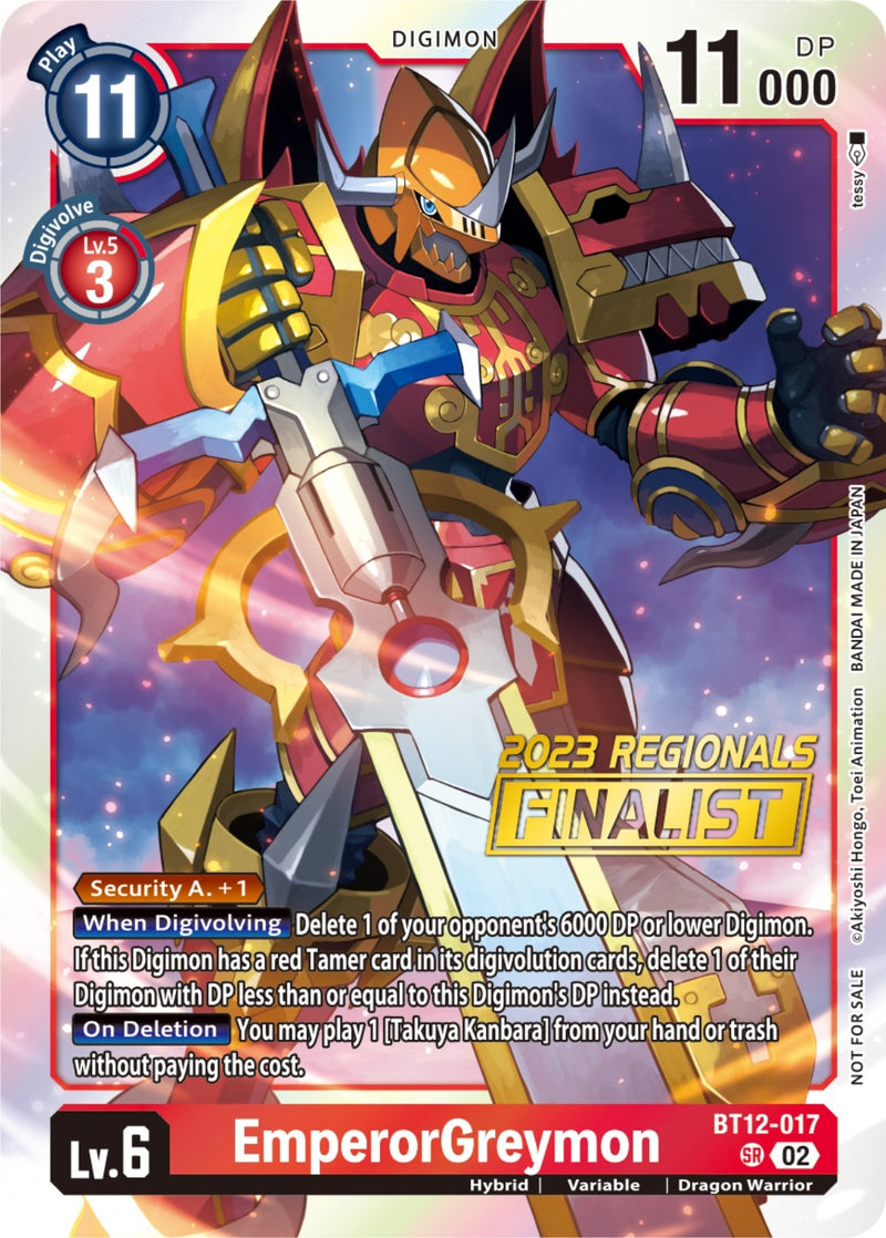 Image for EmperorGreymon (2023 Regionals Finalist) [Across Time]