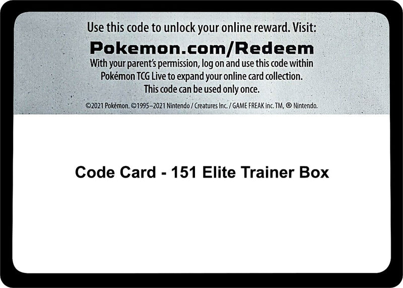 Code Card 151 Elite Trainer Box [MEW]