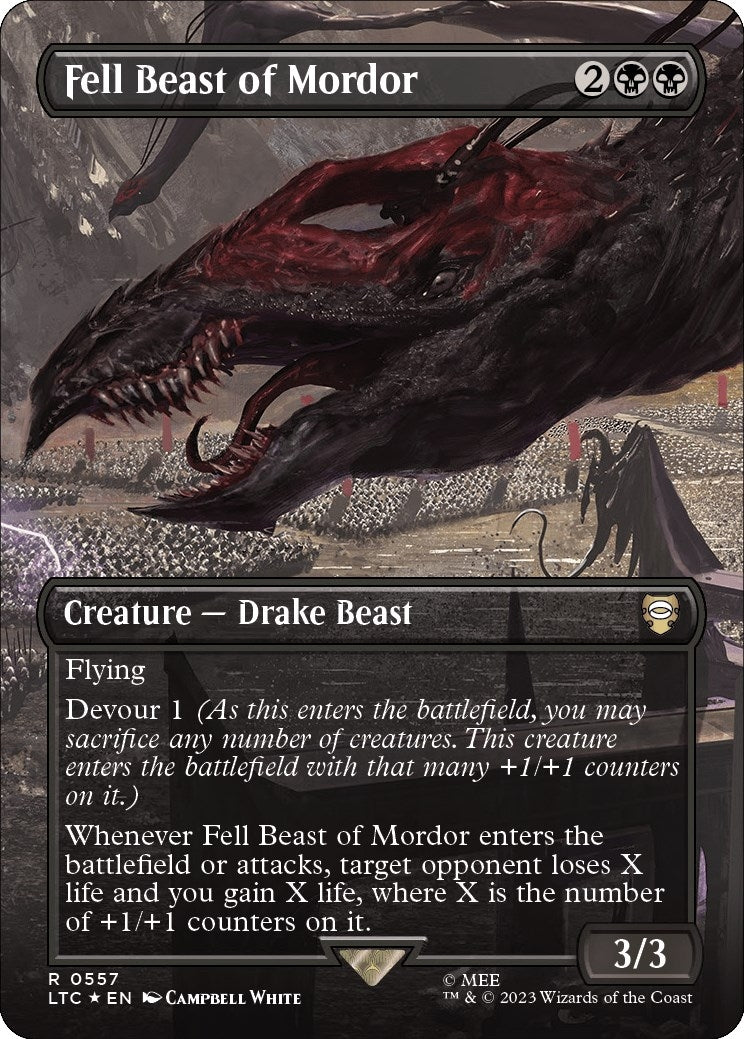 Fell Beast of Mordor Borderless Surge Foil (557) [LTC]
