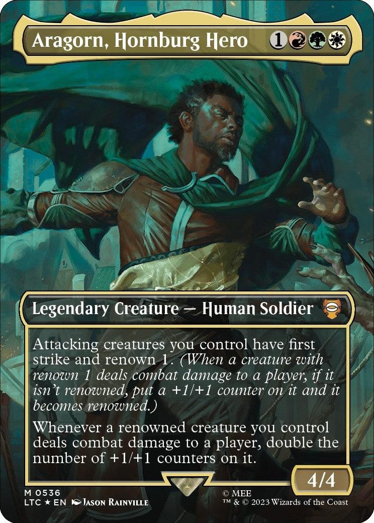 Aragorn Hornburg Hero Borderless Surge Foil (536) [LTC]