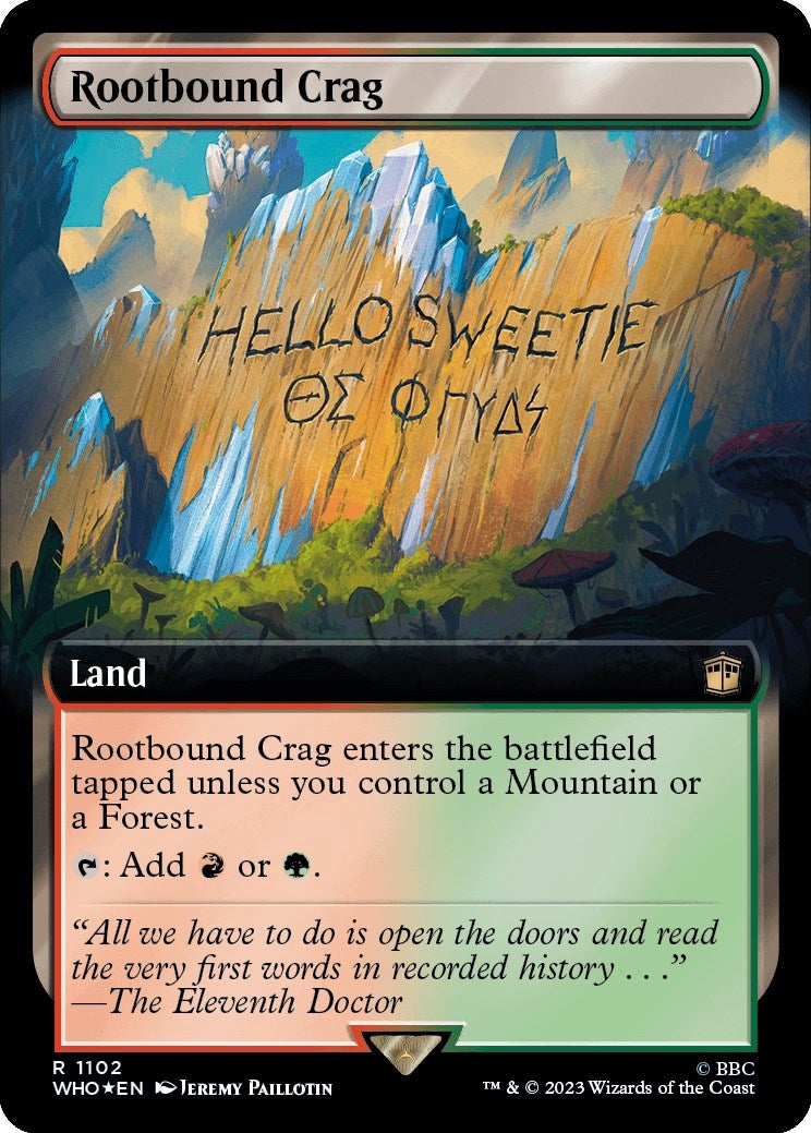 Rootbound Crag Extended Art Surge Foil (1102) [WHO]