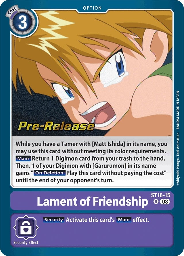 Image for Lament of Friendship [Starter Deck 16: Wolf of Friendship Pre-Release Cards]
