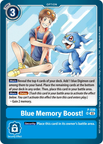 Image for Blue Memory Boost! (NYCC 2023 Demo Deck) (P-036 P) (Digimon Demo Deck Exclusive Cards) (DEMO) - Digimon Card Game