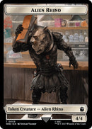 Alien Rhino Mutant Double Sided Token (3 // 18) [WHO]
