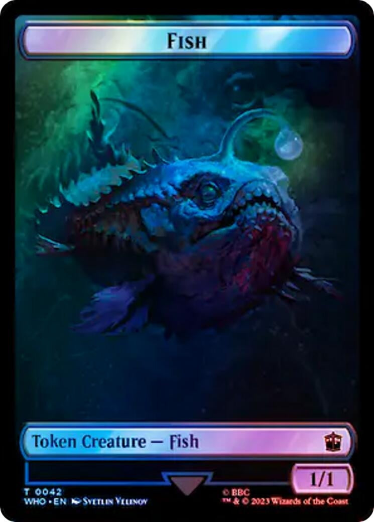 Fish Cyberman Double Sided Token Surge Foil (42 // 56) [WHO]
