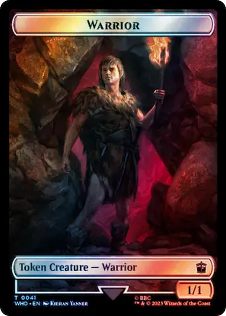 Warrior Dinosaur Double Sided Token Surge Foil (41 // 52) [WHO]
