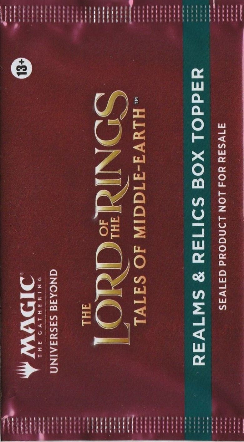 Universes Beyond The Lord of the Rings Tales of Middle earth Realms and Relics Box Topper Pack [LTR]