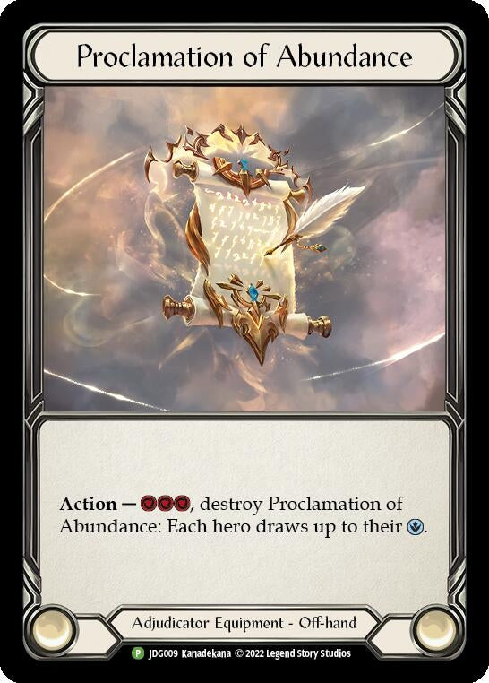 Image for Proclamation of Abundance - JDG009 [Flesh and Blood: Promo Cards]