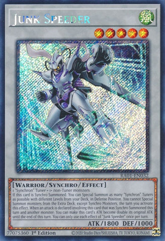 Junk Speeder Platinum Secret Rare (RA01-EN032) [RA01]
