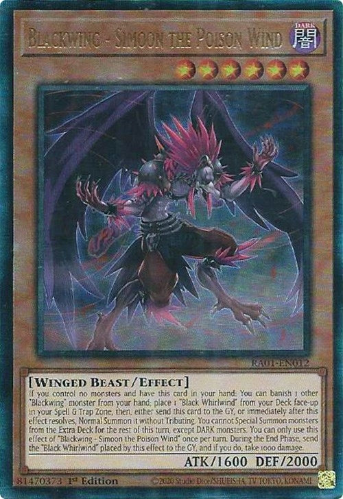 Blackwing Simoon the Poison Wind PUR (RA01-EN012) [RA01]