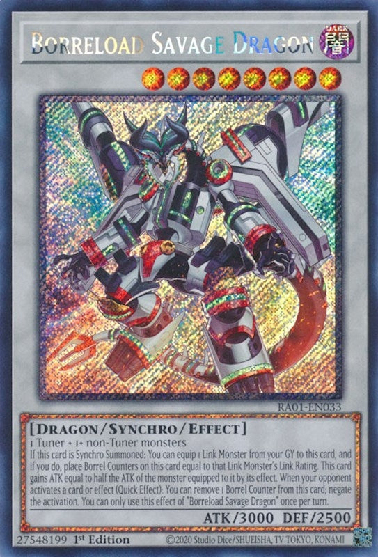 Borreload Savage Dragon Platinum Secret Rare (RA01-EN033) [RA01]