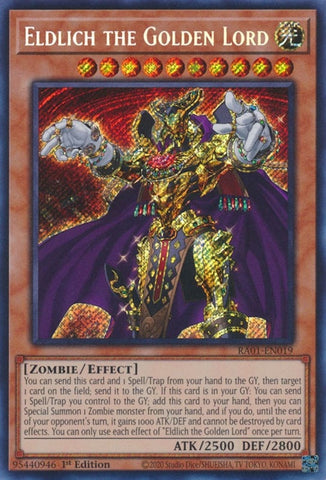 Eldlich the Golden Lord Secret Rare (RA01-EN019) [RA01]