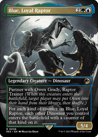 Blue Loyal Raptor Borderless (8) [REX]