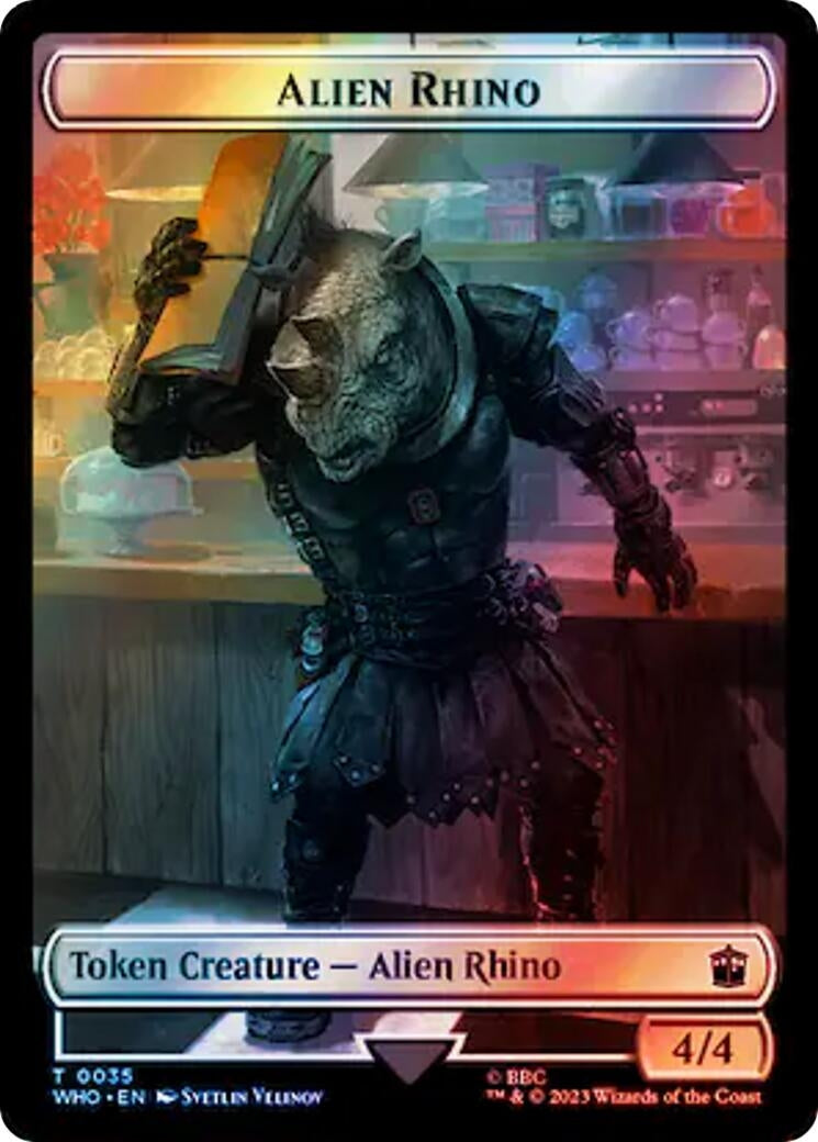 Alien Rhino Alien Salamander Double Sided Token Surge Foil (3 // 16) [WHO]